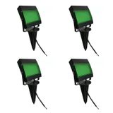 Kit 4 Peças Refletor Led Verde Estaca Para Jardim 7,5W