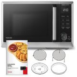 Micro Ondas De Bancada 6 Em 1 Em Aco Inoxidavel 25l Com 11 Programas E Airfryer, 110v 1800w, Toshiba, Prata