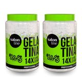 Kit 2 Gelatinas 14x Mais Definição De Cachos Salon Line 1kg
