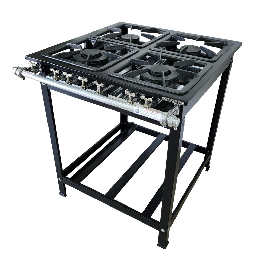 Fogão 4 Bocas Alcazon Baixa Pressão 30×30 2qd 2qs Preto – N/a – Acz-004