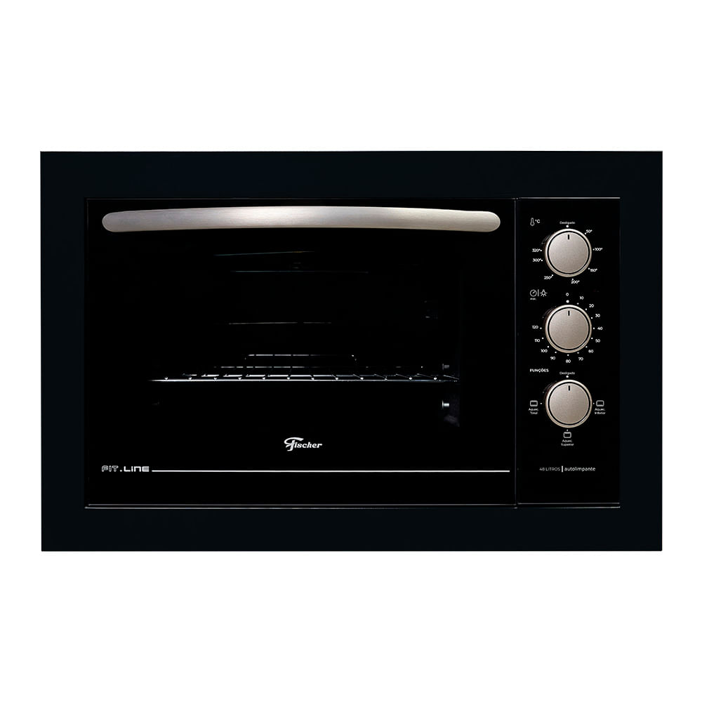 Forno Elétrico De Embutir Fischer Fit Line 48l Preto 127v