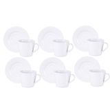 Jogo Xicaras De Chá C/pires Kit 6pcs 185ml Ingrid Tramontina