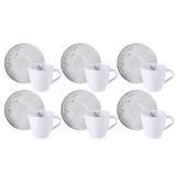 Jogo Xicaras Chá Pires Kit 6pcs 200ml Floralis Tramontina