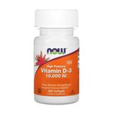 Now Foods Vitamina D3 250mcg Alta Potência 240 Softgels
