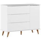 Comoda Retro 3 Gavetas Mdf 4300 Branco Acetinado Plla Branco Acetinado