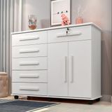 Cômoda 6 Gavetas Com Sapateira Gran Luxo Branco - Cor: Branco