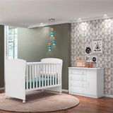 Kit Berço Mini Cama E Cômoda Sapateira Infantil E Branco