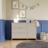 Cômoda Infantil 3 Gavetas E 1 Porta Cubo Areia