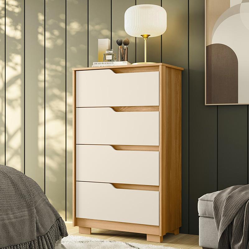 Cômoda Quarto Sole Com 4 Gavetas E Pés  Carvalho/off White