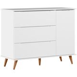 Comoda Retro 3 Gavetas Mdf 4300 Branco Acetinado Plla