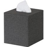 Porta-caixa De Tecido De Couro Da Square Pu Para Decoração De Banheiro Da Cômoda (cinza Escuro)