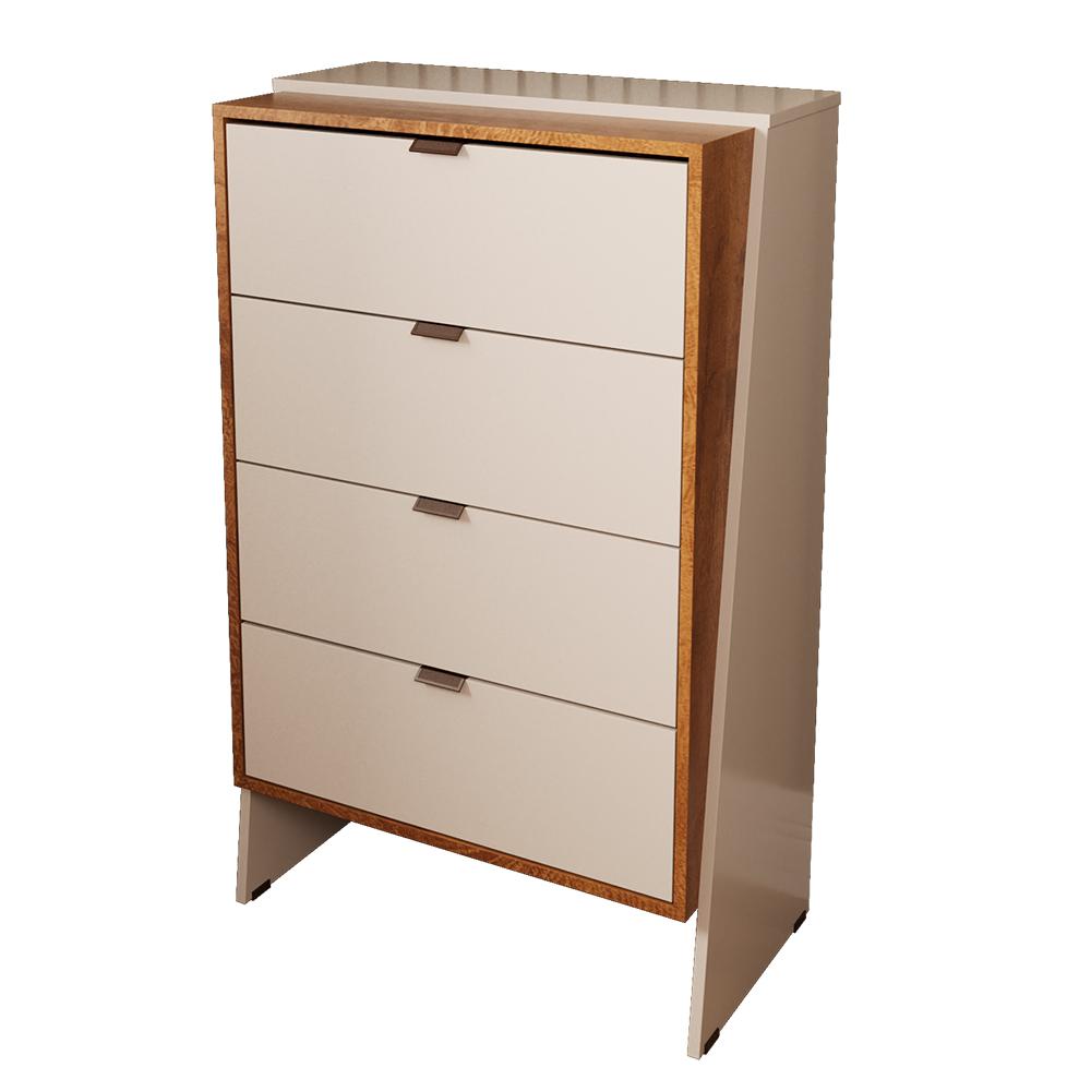 Cômoda Aurora Quarto Com 4 Gavetas Off White/naturale