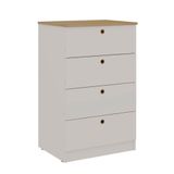 Comoda Simm 4 Gavetas Branco / Savana