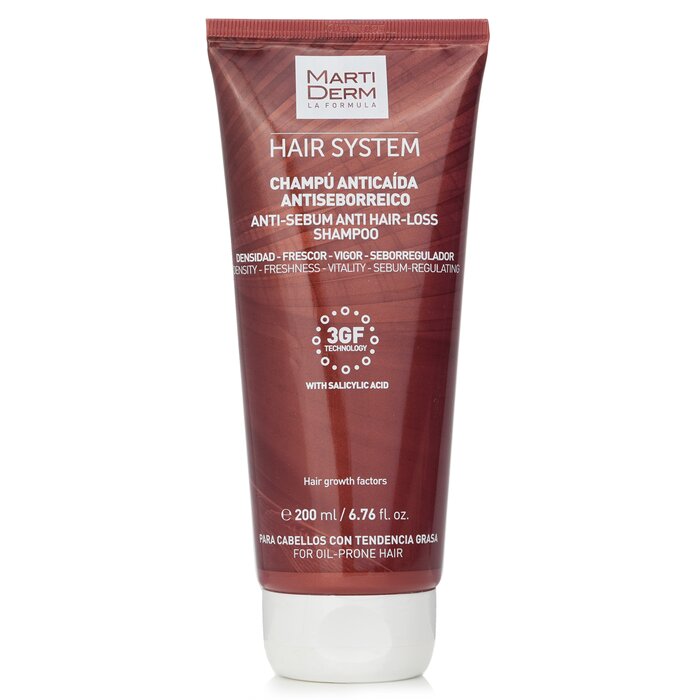 Shampoo Martiderm Hair System Anti-sebo Anti Queda De Cabelo