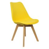 Cadeira Charles Eames Leda Luisa Saarinen Design Wood Estofada Base Madeira