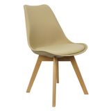 Cadeira Charles Eames Leda Luisa Saarinen Design Wood Estofada Base Madeira