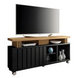 Rack Bancada Briz 1.3 Preto/freijó Para Tv Até 50 - Hb Móveis