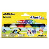 Tinta Guache Acrilex Show Color 6 Cores 18ml Com Pincel