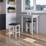 Conjunto Mesa Para Sala De Jantar Dobrável Com 4 Banquetas Branco