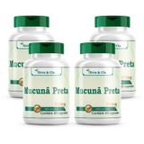 Suplemento 100% Natural Mucuna Preta Em Pó 500mg - 4 Potes