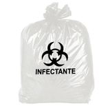 Saco Lixo Hospitalar Branco Leitoso 50 Litros C/100 Unidade