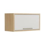 Armário Aéreo De Cozinha 80cm 1 Porta Basculante 100% Mdf Vicenza Espresso Móveis Amêndoa/off White