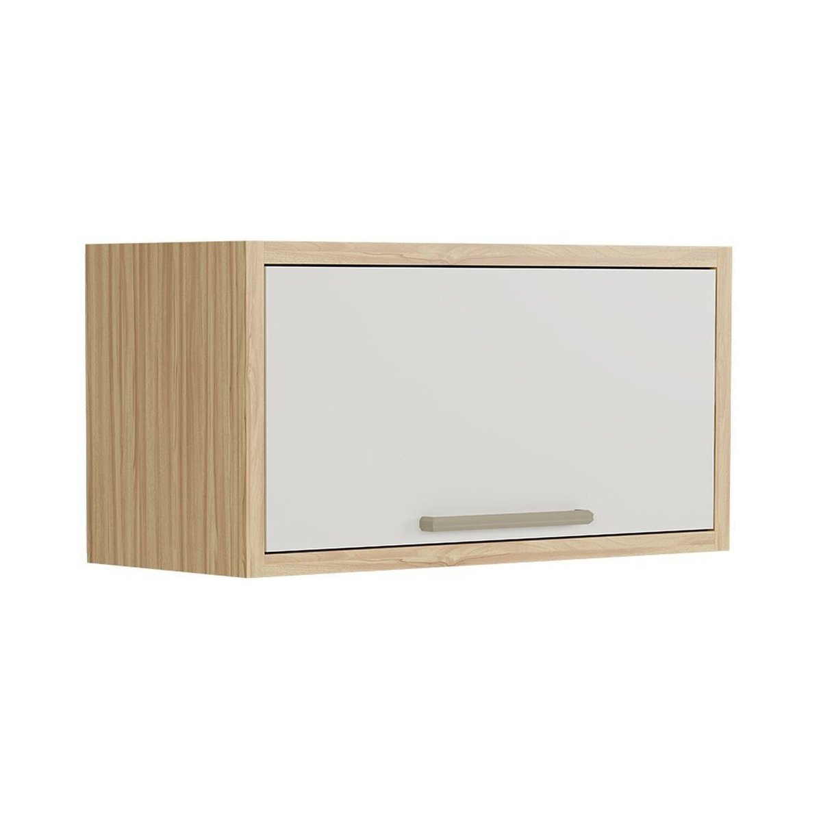 Armário Aéreo De Cozinha 80cm 1 Porta Basculante 100% Mdf Vicenza Espresso Móveis Amêndoa/off White