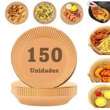 Kit 150 Forro Papel Airfryer Descartável Forma Antiaderente