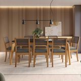 Conjunto Para Sala De Jantar Com Mesa Petra E 8 Cadeiras Cinza