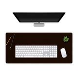 Mouse Pad 70x30cm Grande Tapete Mesa Gamer Couro Eco Café