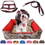 Cama Pet Cachorro Gato Quadrada Estampada 42 X 42 X 16 P +