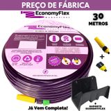 Mangueira De Jardim Roxa Economyflex 30 Metros Com Suporte