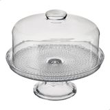 Queijeira De Vidro Com Pé Vitazza Boleira Redonda 22cm Tampa