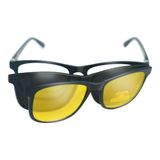 Óculos Troca Lentes Feminino Masculino Quadrado 3 Em 1 Lente