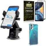 Kit Capa Moto G22 + Suporte Veicular Ventosa Auto + Película