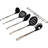 Conjunto De Utensílios Cozinha 5 Peças + Suporte Kitchen Fun