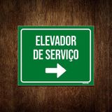 Placa Sinalização - Identificação Elevador De Serviço 18x23