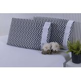 2 Fronhas King 90x50 100% Algodão 150 Fios Chevron Branco
