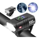 Farol Bicicleta 2 Led Cree T6 Recarregável Usb Com Medidor