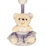 Abajur Infantil Bebê Quarto Criança Lilas Liso Ursa Clara