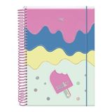 Caderno Colegial Hello 10 Materias Elastico Espiral Estudo