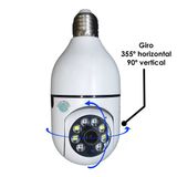 Câmera IP Segurança Lâmpada Panorâmica WiFi Espiã - IP Camera