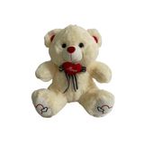 Urso De Pelúcia Branco Laço Amor 38cm