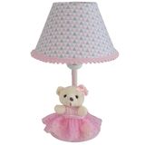 Abajur Infantil Bebê Quarto Criança Pompom Rosa