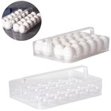 Porta Ovos De Acrílico Retangular Com 24 Cavidades + Alça Diamond 28,4x20,7x8,9cm