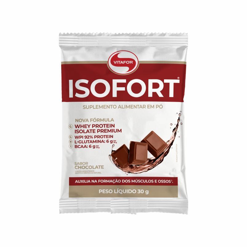 Kit 3 Isofort Whey Protein Isolado Chocolate Vitafor 30g