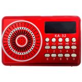 Rádio Pequeno E Portátil Fm/usb/sd/bt Kapbom Ka-32 Vermelho