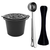 Kit Cápsula Nespresso Reutilizavel Tamper Inox Colmeia