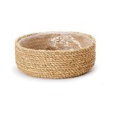 Cachepot Decorativo Mesa Chão Em Fibra Natural Trançado