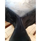 Toalha De Mesa Retangular Tecido Jacquard Preto 1,40x2,00